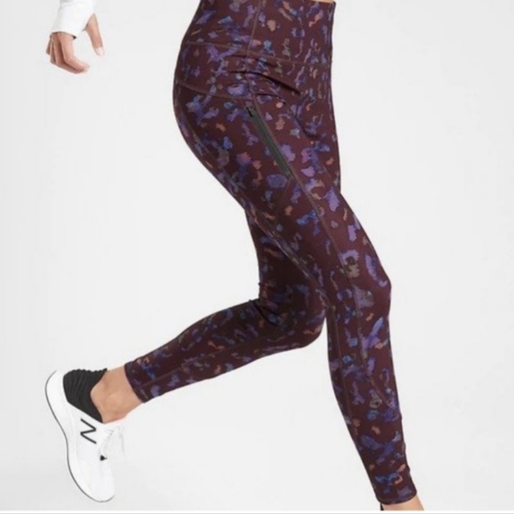 Athleta Rainier Leopard High Rise Tight 511144 Extra Small